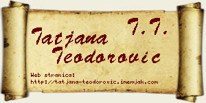Tatjana Teodorović vizit kartica